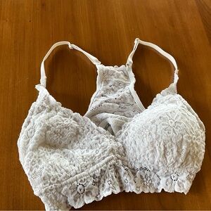 Aerie White Lace Racerback Bralette